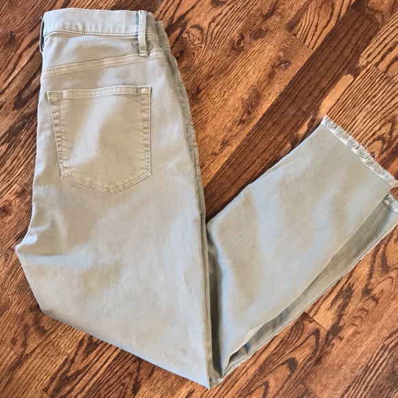 LOFT High Waist Skinny Crop Raw Hem Jeans - Picture 2 of 12